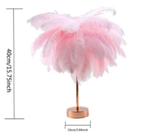 Load image into Gallery viewer, Remote Control Feather Table Lamp USB/AA Battery Power
