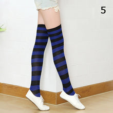 Load image into Gallery viewer, Women Girls Over Knee Long Stripe Printed Thigh High Striped Cotton Socks 22 Colors Sweet Cute Plus Size Overknee Socks
