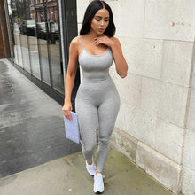 Load image into Gallery viewer, Dulzura strap women long jumpsuit bodycon sexy streetwear fitness sportswear 2020 summer clothes lounge wear club outfit body
