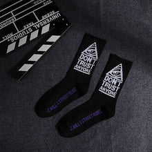 Load image into Gallery viewer, Hot Sale Popular Fashion Women Black White Letters Leaves Hip Hop Simple Long Street Skateboard Spring Autumn Socks For Girls
