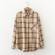 Load image into Gallery viewer, 2021 Fashion Women Plaid Shirt Chic Checked Blouse Long Sleeve Female Casual Print Shirts Loose Cotton Tops Blusas Spring News
