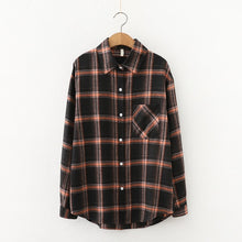 Load image into Gallery viewer, 2021 Fashion Women Plaid Shirt Chic Checked Blouse Long Sleeve Female Casual Print Shirts Loose Cotton Tops Blusas Spring News
