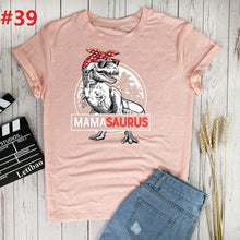 Load image into Gallery viewer, Mamasaurus T Rex Dinosaur Print T-shirts Women Summer Graphic Tee Aesthetic Shirts For Women Casual Short Sleeve Ladies Tops
