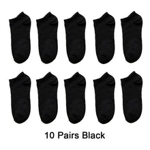 Load image into Gallery viewer, 10 Pairs Women Breathable Sports socks Solid Color Cotton Ankle Socks
