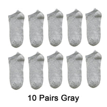 Load image into Gallery viewer, 10 Pairs Women Breathable Sports socks Solid Color Cotton Ankle Socks

