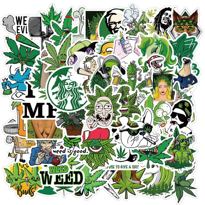 10/30/50PCS Funny Characters Weed Smoking Graffiti Stickers