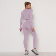 Load image into Gallery viewer, Women&#39;s Sets Skinny Tracksuit Breathable Bra Long Sleeve Top Seamless Outfits High Waist Push Up Leggings Gym Clothes Sport Suit
