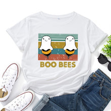 Load image into Gallery viewer, S-5XL Woman Tshirts Lovely BOO BEES Printed Shirts O Neck Short Sleeve Tees Summer T-Shirt 100%Cotton Women Shirt Tops Black
