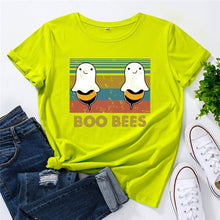 Load image into Gallery viewer, S-5XL Woman Tshirts Lovely BOO BEES Printed Shirts O Neck Short Sleeve Tees Summer T-Shirt 100%Cotton Women Shirt Tops Black
