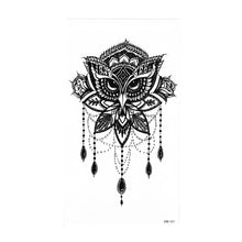 Load image into Gallery viewer, 1 Pieces Henna Temporary Tattoo Black Mehndi Style Waterproof Tattoo Sticker
